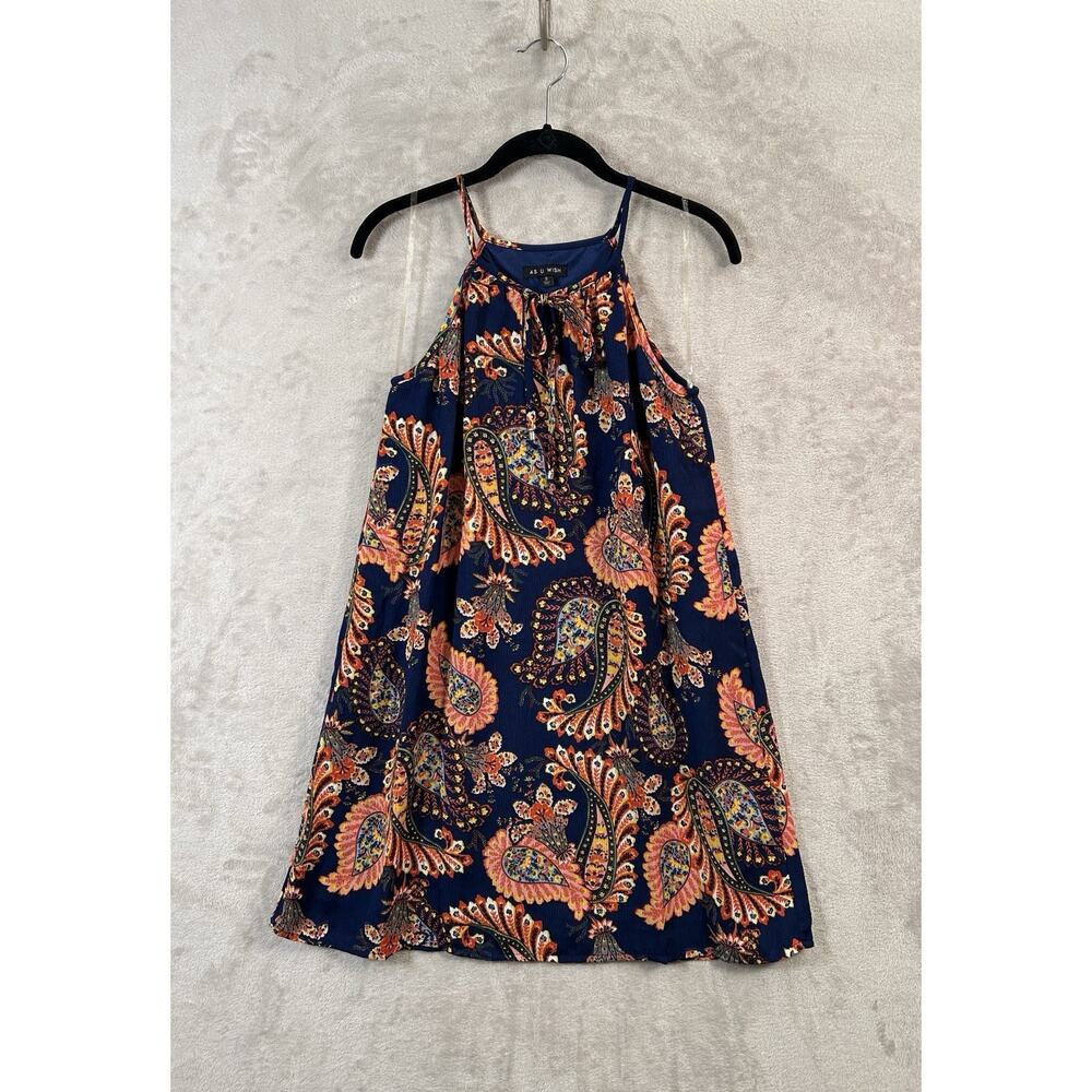 As U Wish Paisley Shift Dress Size Small Boho Bohemian Artsy Hippie Granola